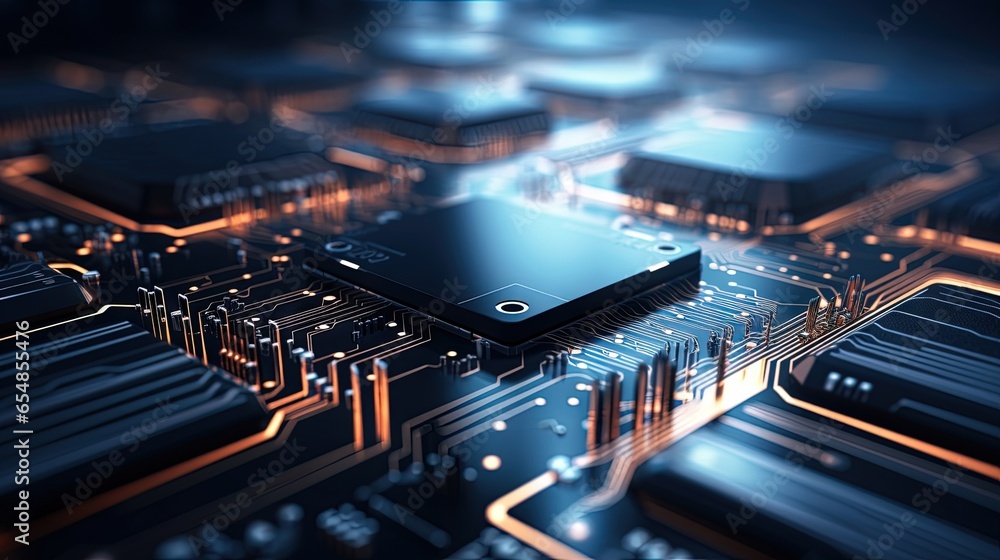 Poster futuristic tech circuit board for business background