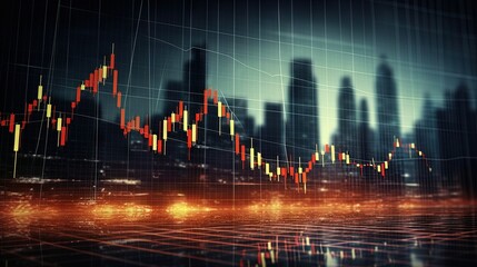Global financial crisis and bankruptcy arise from financial instability caused by a downtrending stock market a crash in the market exchange and trading losses indicated by graphs and charts - obrazy, fototapety, plakaty