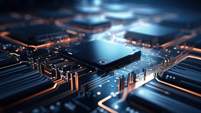 Futuristic Tech Circuit Board For Business Background