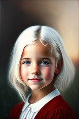 portrait girl in white hair