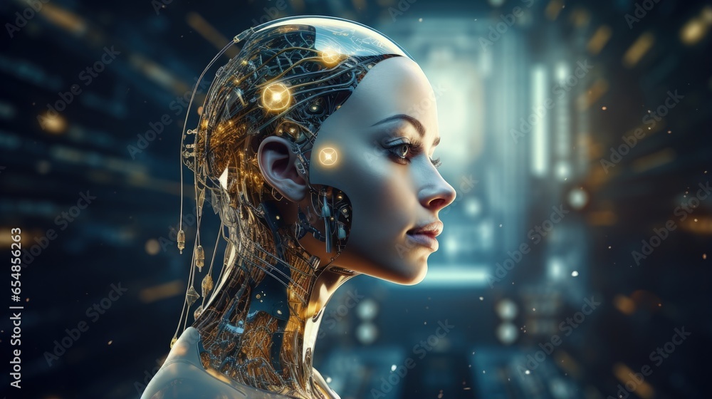 Poster Utilize AI to create your desired outcome Future tech idea