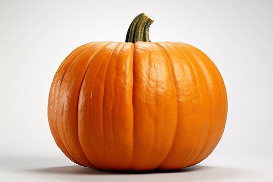 A picture of a pumpkin by itself on a white background, halloween celebrations image