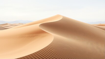Fototapeta na wymiar Desert dunes on white backdrop