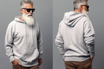 old men long sleeve hoodie sweatshirt mockup