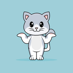 Funny cartoon Cats Cute Gray Cat Vector Design