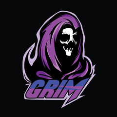 Skull Reaper Esports Logo Mascot Vector Illustration