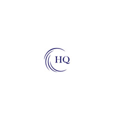 Fototapeta premium HQ logo. H Q design. White HQ letter. HQ, H Q letter logo design. Initial letter HQ linked circle uppercase monogram logo.