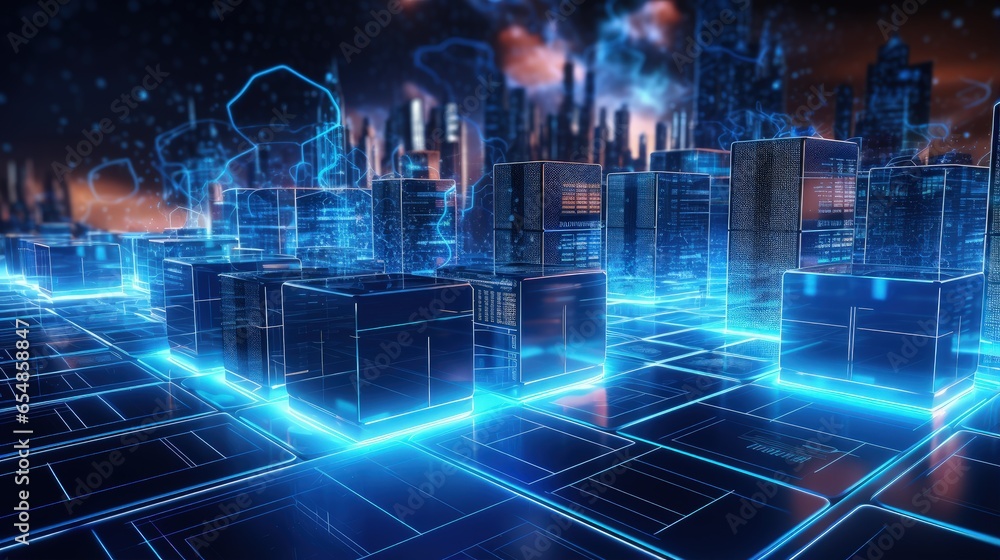 Aufkleber Concept of utilizing cloud computing and big data storage network