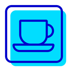 インフォメーション、カフェを表す2色スタイルのアイコン