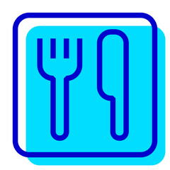 インフォメーション、レストランを表す2色スタイルのアイコン