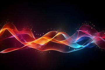 Abstract dot point connect with gradient line and aesthetic Intricate wave line design background.