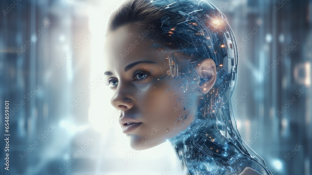 Poster Utilize AI to create your desired outcome Future tech idea