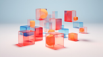 abstract 3D render of minimalist shapes