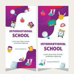 Vertical banners or stories social media templates about education