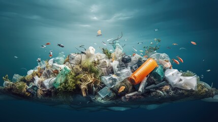 Reducing plastic pollution in oceans with floating objects focus on sustainability and environmental care
