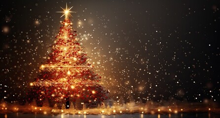 Widok świątecznych dekoracji z choinką i bąbkami świątecznymi.