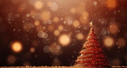 Widok świątecznych dekoracji z choinką i bąbkami świątecznymi. - obrazy, fototapety, plakaty