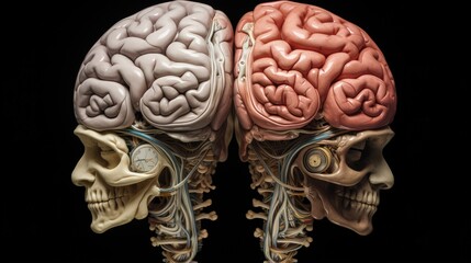 Cognitive processes in the human brain - obrazy, fototapety, plakaty