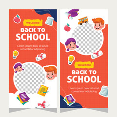 Education school stories social media template design