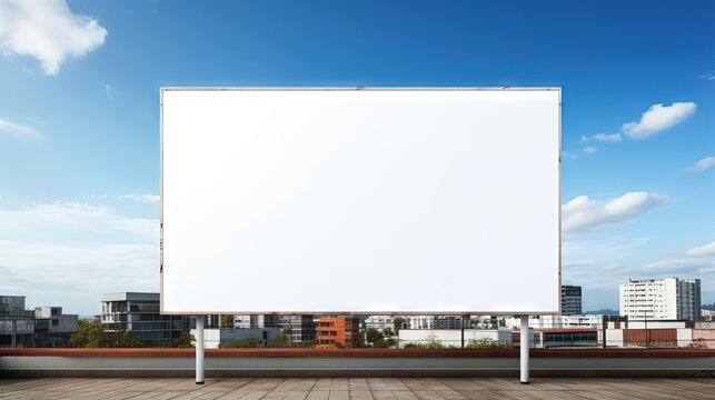 Empty billboard blue sky simulation
