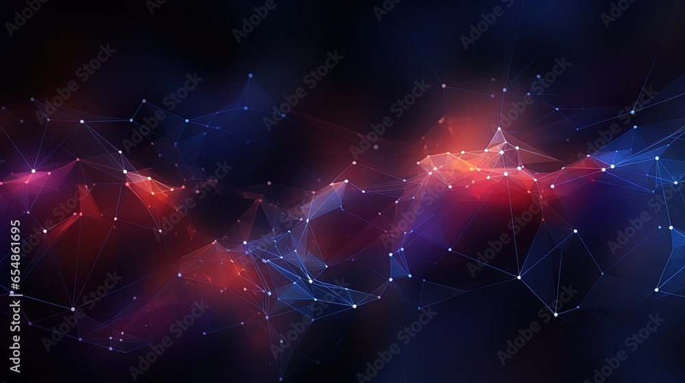 Poster AI generated wireframe representing low poly abstract space in 3D