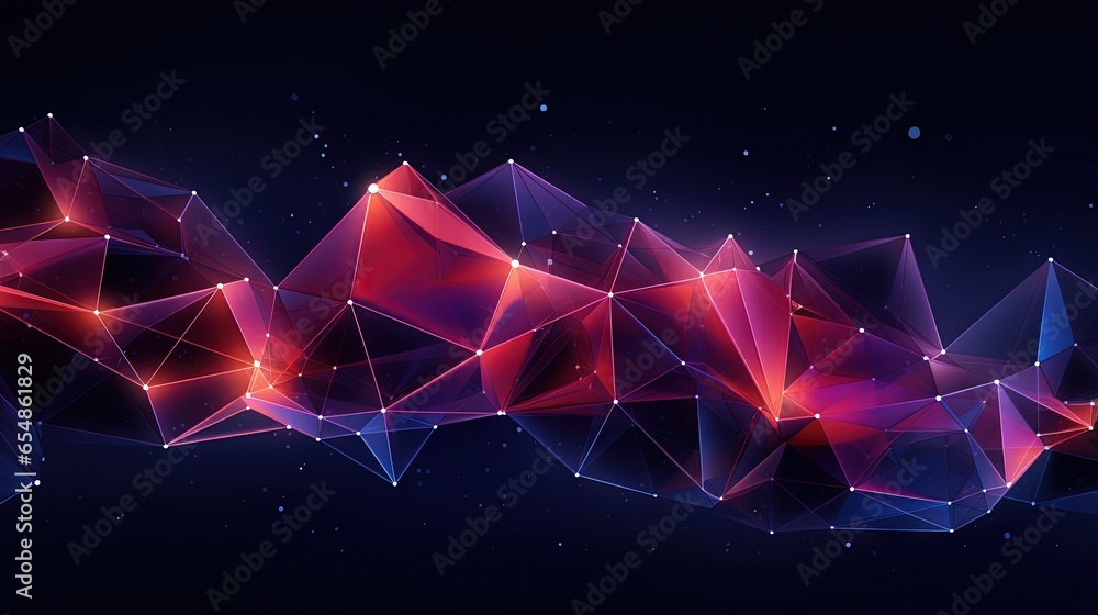 Poster AI generated wireframe representing low poly abstract space in 3D