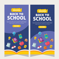 Vertical banner or stories social media template about education