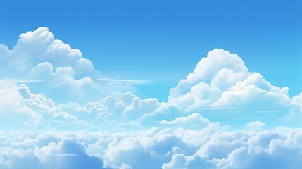 Sunny view with clouds in a blue sky