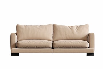 comfortable soft sofa isolated on white background, interior furniture, 3D illustration, cg render