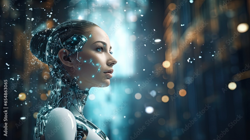 Poster Utilize AI to create your desired outcome Future tech idea