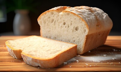sliced white bread macro, ai generative - obrazy, fototapety, plakaty