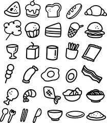 food icons set line