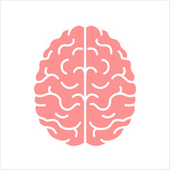 Simple drawing of a brain. Icon design. Vector illustration.
