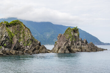 Fototapeta na wymiar Sea coastline in Fenniaolin district at Taiwan