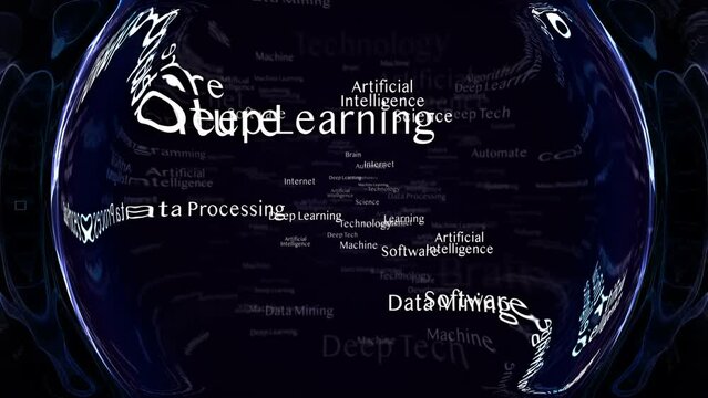 ARTIFICIAL INTELLIGENCE Keywords, Background, Animation, Loop, 4k
