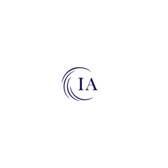 IA logo. I A design. White IA letter. IA, I A letter logo design. Initial letter IA linked circle uppercase monogram logo.