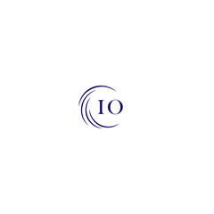 IO logo. I O design. White IO letter. IO, I O letter logo design. Initial letter IO linked circle uppercase monogram logo.