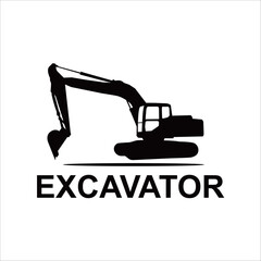 Excavator logo template vector. Heavy equipment logo vector Creative excavator illustration for logo template.