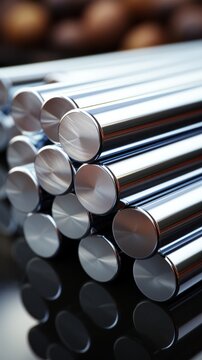 metal pipes .product warehouse at pipe production. 