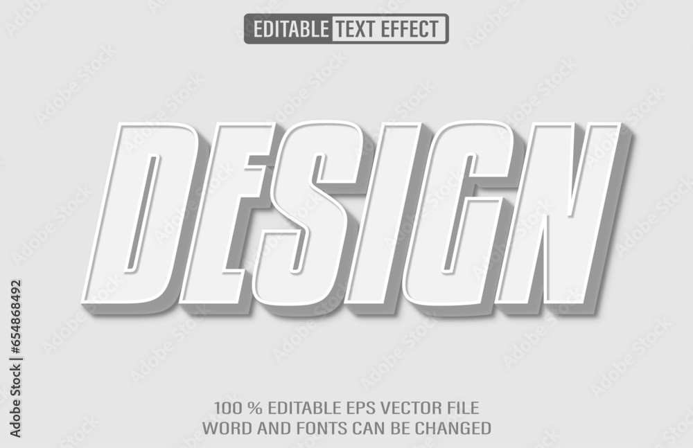 Poster white design editable text effect 3d style template