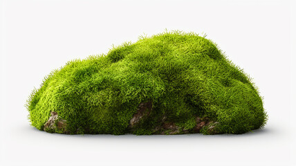 Piece of fresh moss isolated on white background. AI generated