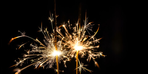 sparkler on black background