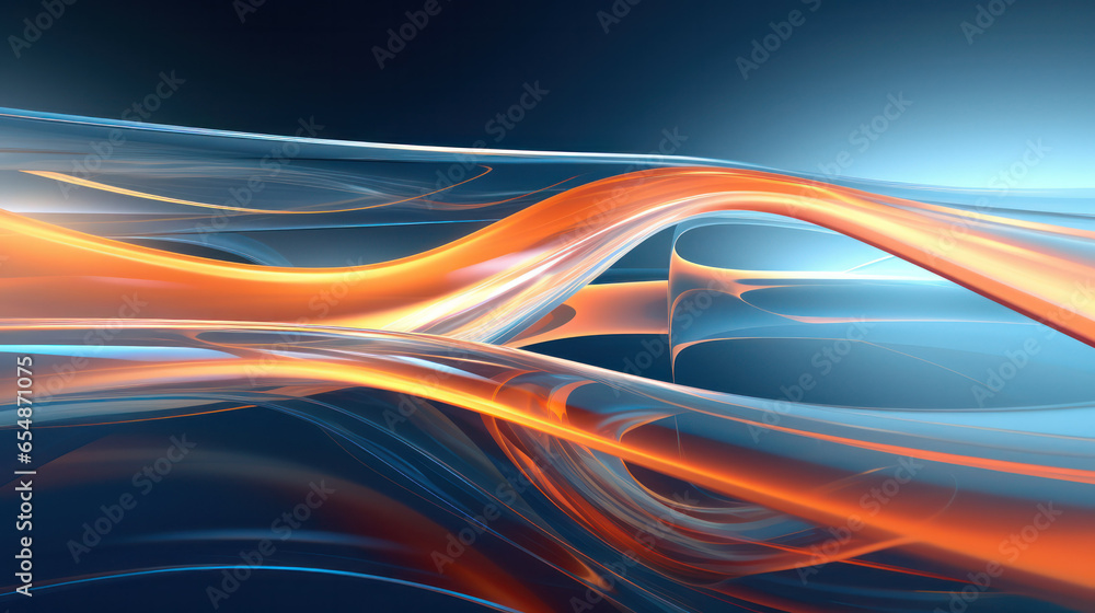 Aufkleber crystal fusion: abstract transparent dynamic glass in 3d render