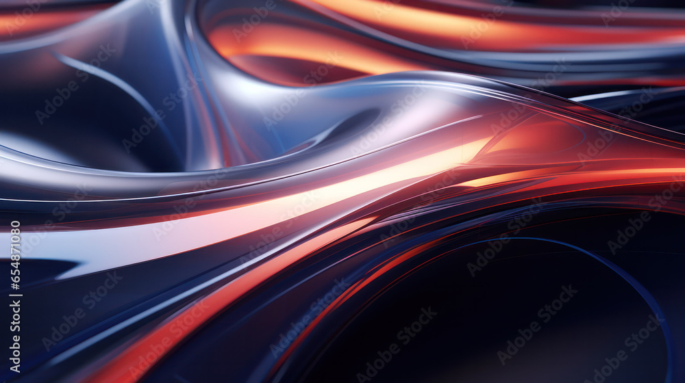 Poster crystal fusion: abstract transparent dynamic glass in 3d render