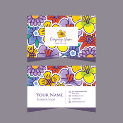 Template business card floral design