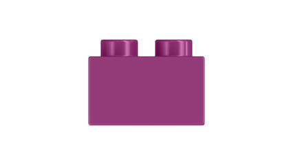 Purple Wine Block Isolated on a White Background. Close Up View of a Plastic Children Game Brick for Constructors, Side View. High Quality 3D Rendering with a Work Path. 8K Ultra HD, 7680x4320