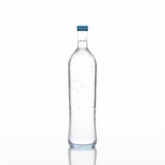 Glass bottle with pure water, isolated on a white background . 3d render