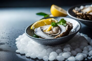 oysters with lemon
