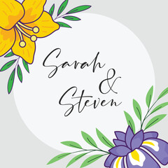 Elegant floral background design template