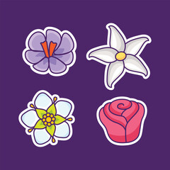 Set icon collection flower design